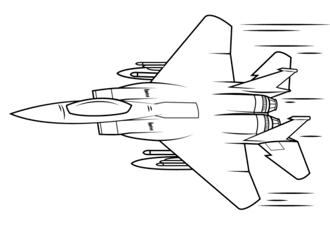 F 15 Eagle  Coloring Page